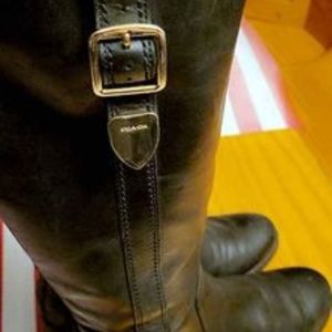 COACH, women's Size 6, black leather boots